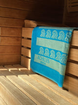 Single XXL Badetuch pool blau gestreift